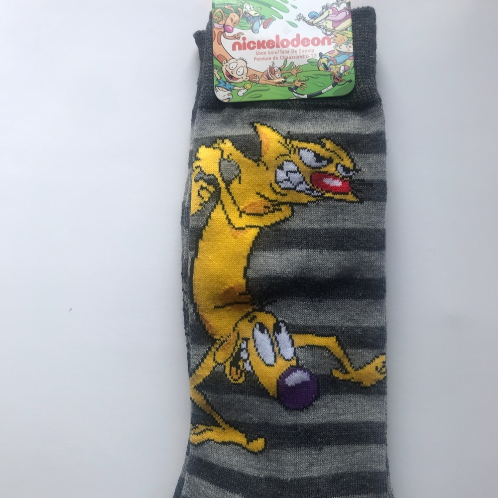 Nickelodeon Cat & Dog Mens Novelty Crew Socks